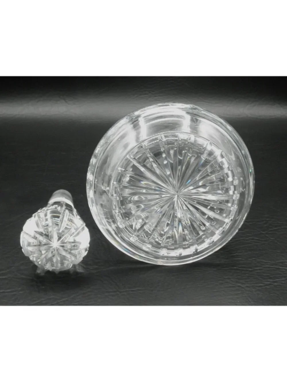Handled Wine Decanter American Brilliant APB Cut Glass American Pinwheel 12 Inch